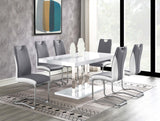 Brooklyn White High Gloss/Chrome Rectangular Dining Table from Coaster - Luna Furniture