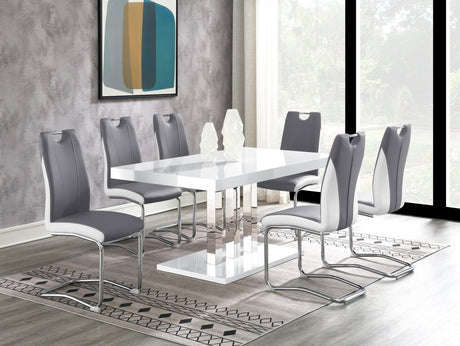 Brooklyn Gray/White Upholstered Side Chairs with S-frame, Set of 4 from Coaster - Luna Furniture