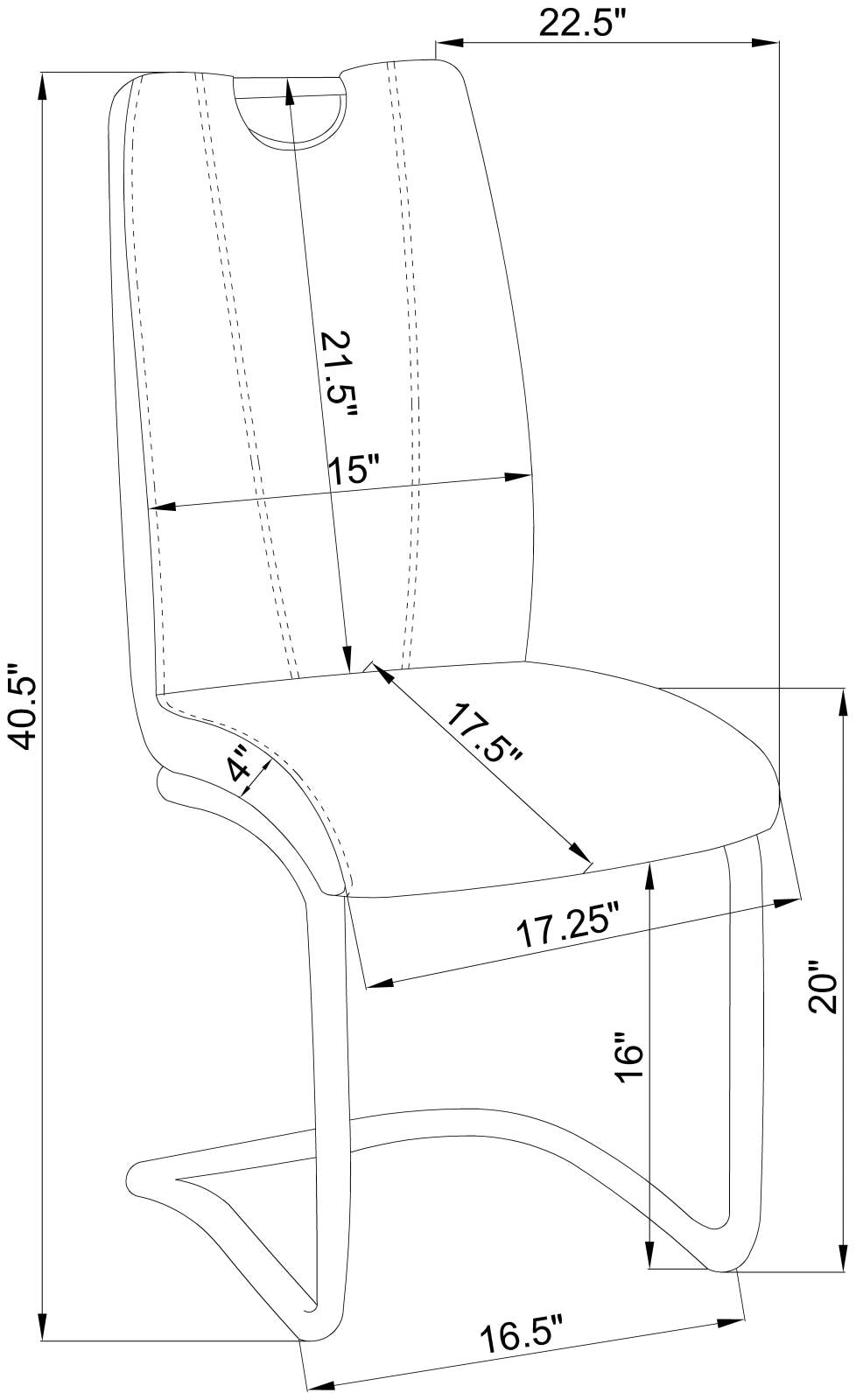 Brooklyn Gray/White Upholstered Side Chairs with S-frame, Set of 4 from Coaster - Luna Furniture