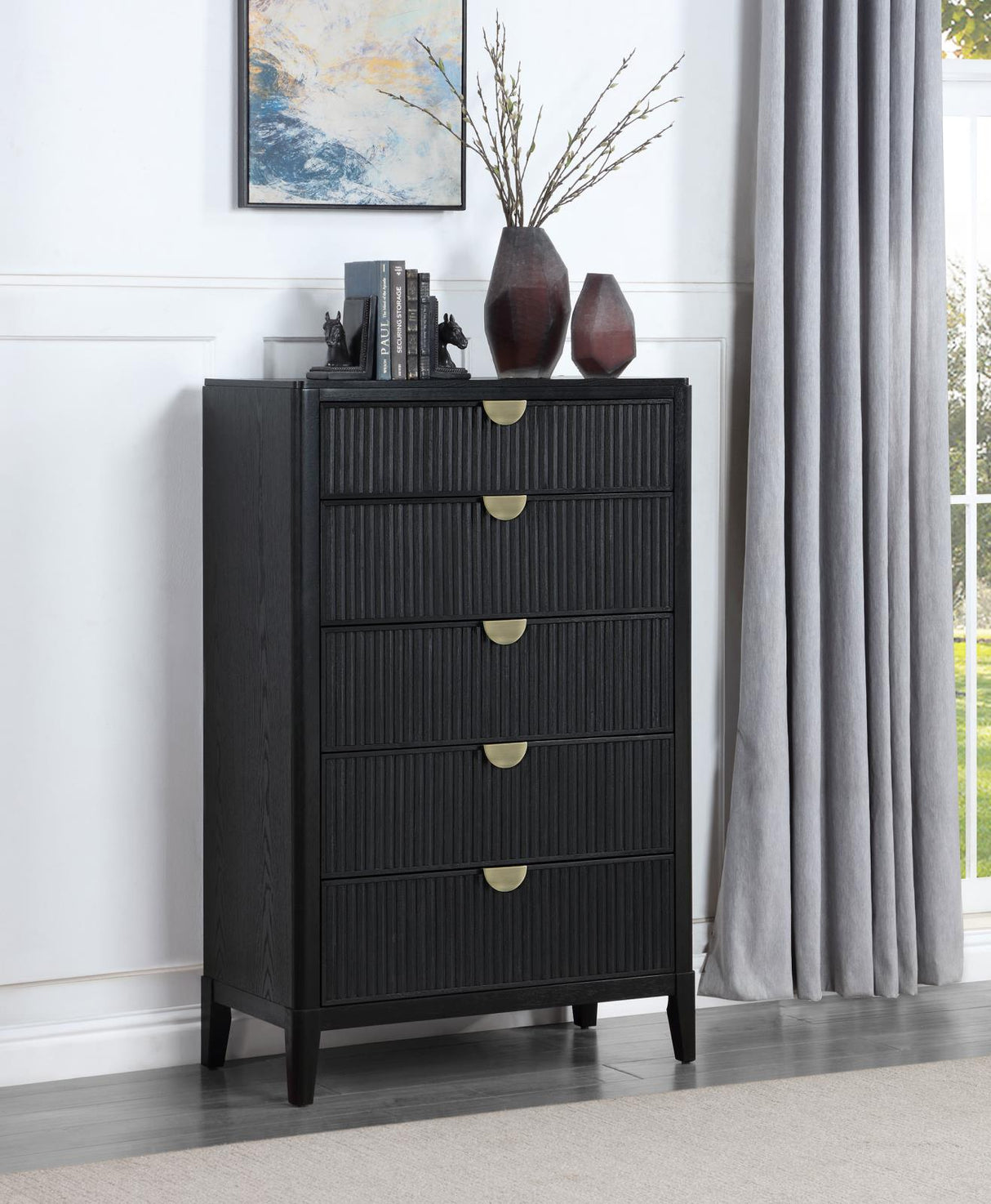 Brookmead 5-drawer Bedroom Chest Black from Coaster - Luna Furniture