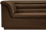 Brown Cascade Velvet Fabric Sofa from Meridian - Luna Furniture