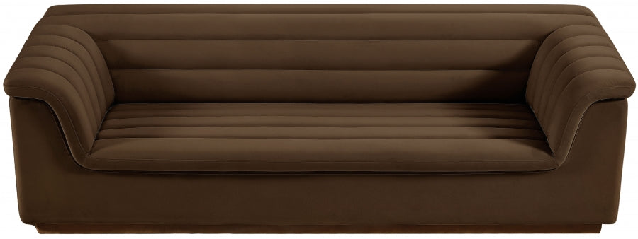 Brown Cascade Velvet Fabric Sofa from Meridian - Luna Furniture