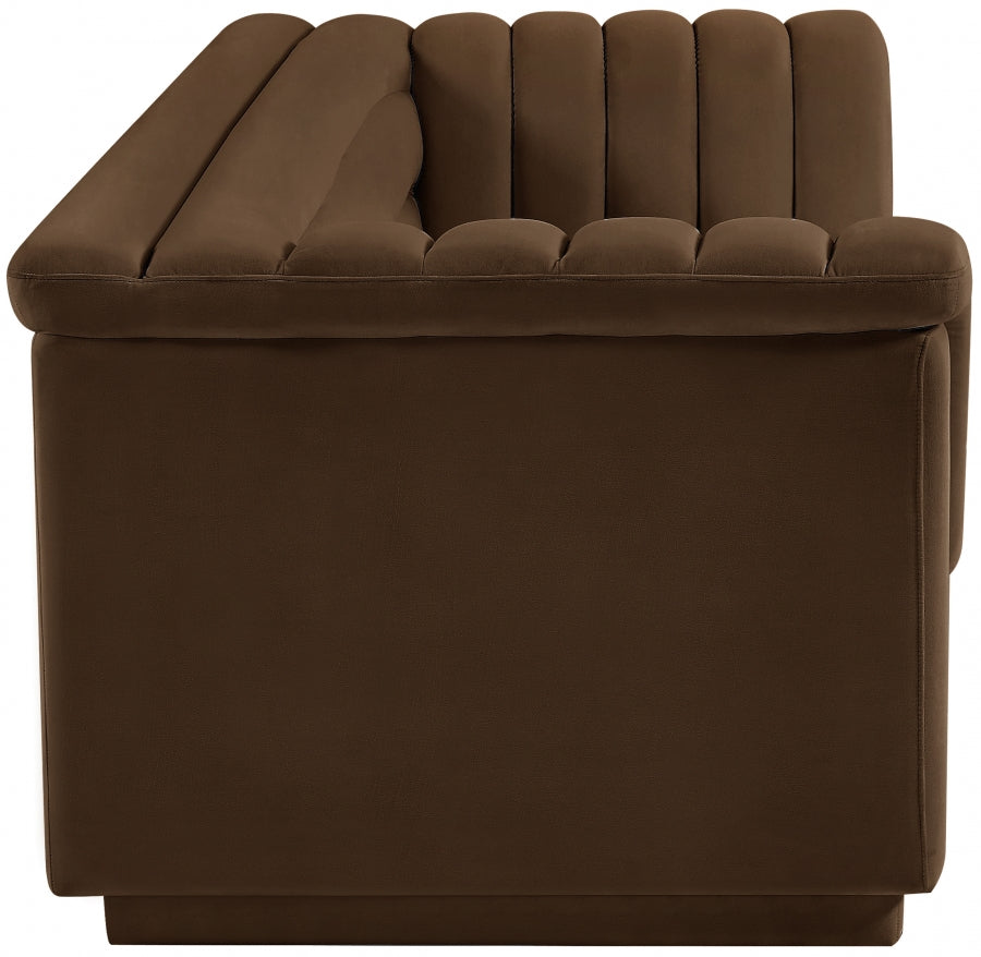 Brown Cascade Velvet Fabric Sofa from Meridian - Luna Furniture