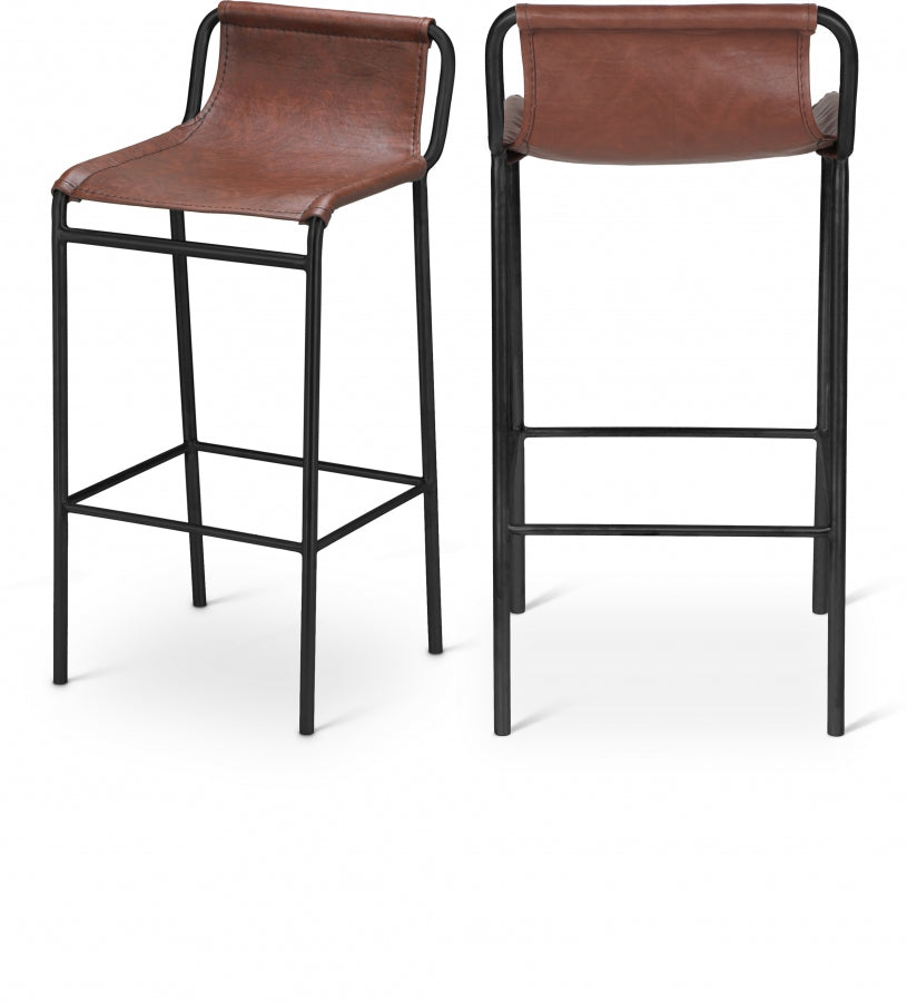 Dax Brown Faux Leather Counter Stool from Meridian - Luna Furniture