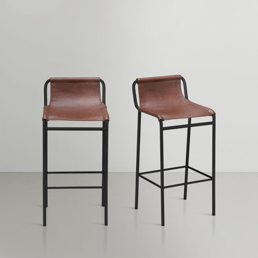 Dax Brown Faux Leather Counter Stool from Meridian - Luna Furniture