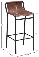 Dax Brown Faux Leather Counter Stool from Meridian - Luna Furniture