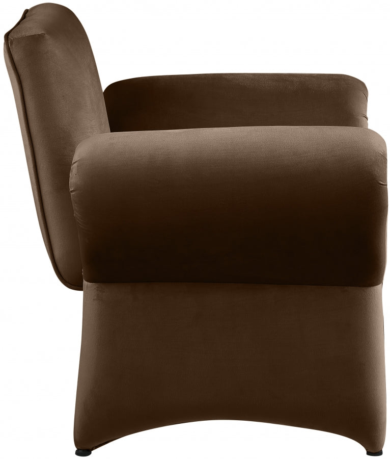 Brown Fleurette Velvet Accent Chair from Meridian - Luna Furniture