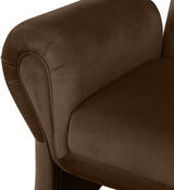 Brown Fleurette Velvet Accent Chair from Meridian - Luna Furniture