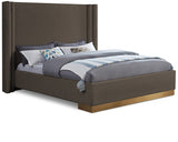 Brown Halton Boucle Fabric Queen Bed from Meridian - Luna Furniture