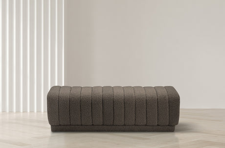 Heathrow Brown Ottoman | Bench from Meridian - Luna Furniture