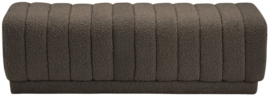 Heathrow Brown Ottoman | Bench from Meridian - Luna Furniture