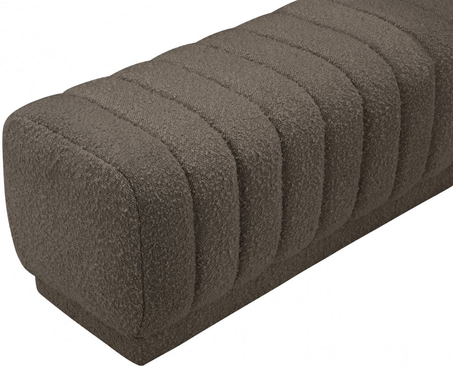 Heathrow Brown Ottoman | Bench from Meridian - Luna Furniture