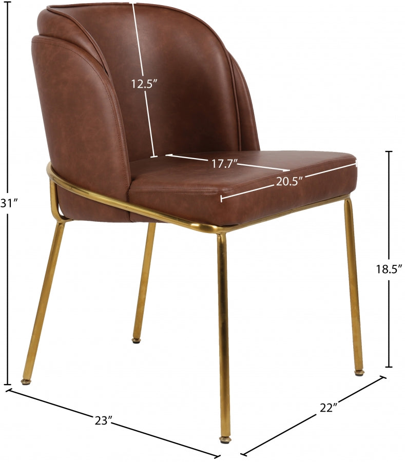 Jagger Brown Faux Leather Dining Chair from Meridian - Luna Furniture