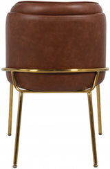 Jagger Brown Faux Leather Dining Chair from Meridian - Luna Furniture