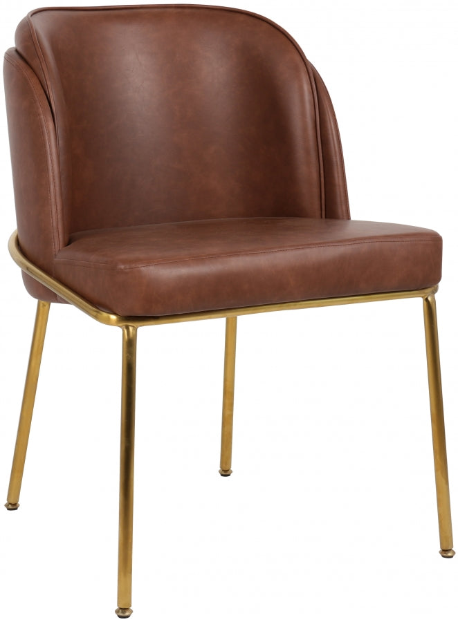 Jagger Brown Faux Leather Dining Chair from Meridian - Luna Furniture