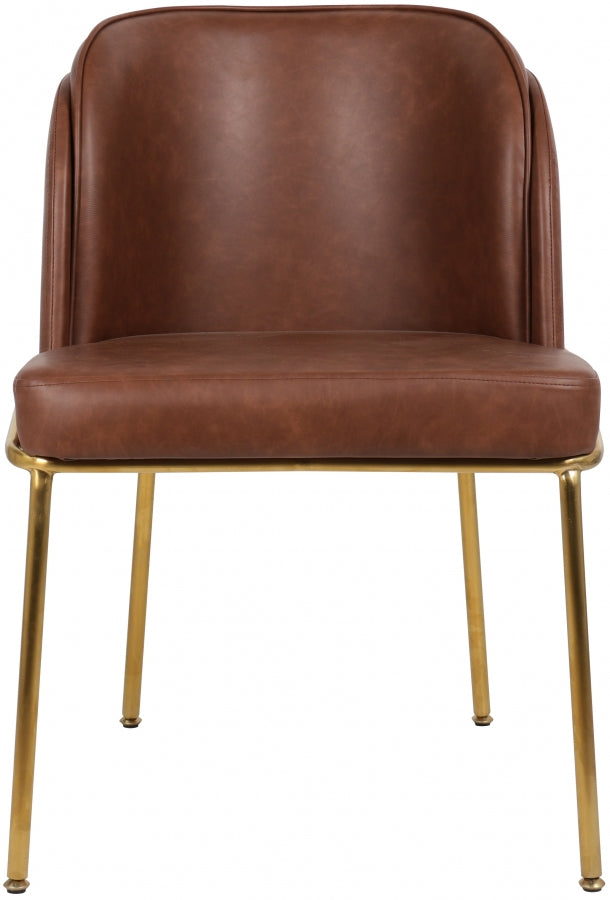 Jagger Brown Faux Leather Dining Chair from Meridian - Luna Furniture