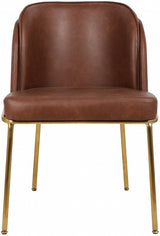 Jagger Brown Faux Leather Dining Chair from Meridian - Luna Furniture