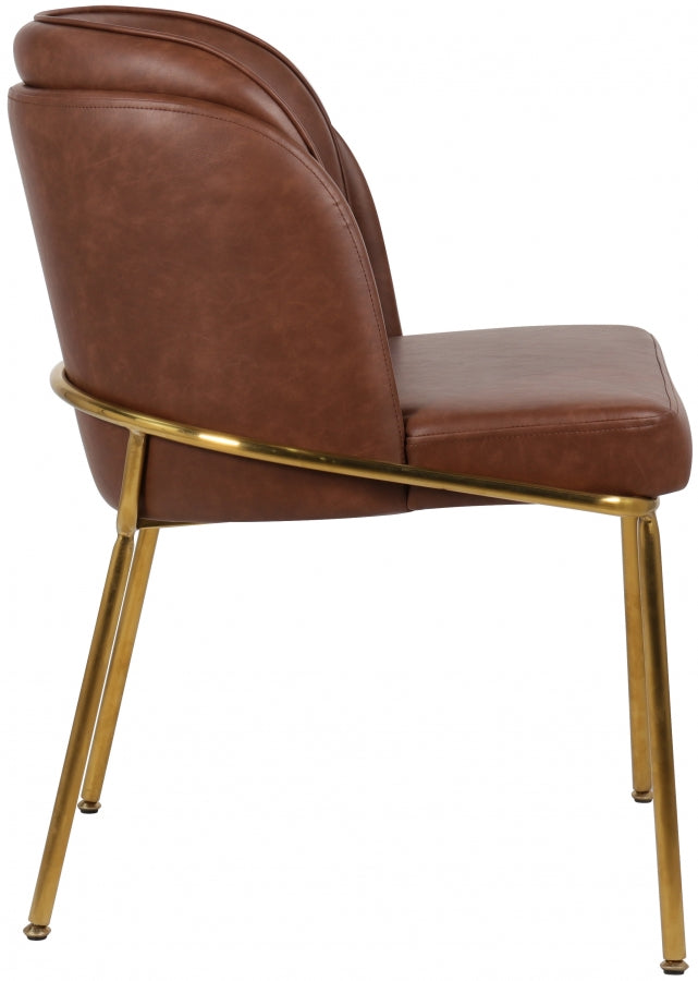 Jagger Brown Faux Leather Dining Chair from Meridian - Luna Furniture