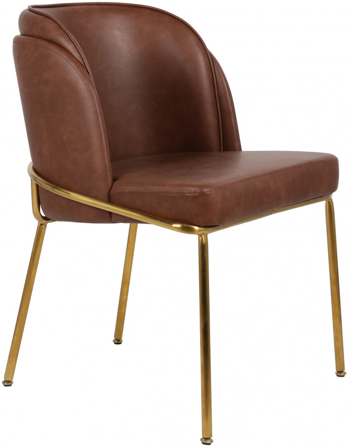 Jagger Brown Faux Leather Dining Chair from Meridian - Luna Furniture