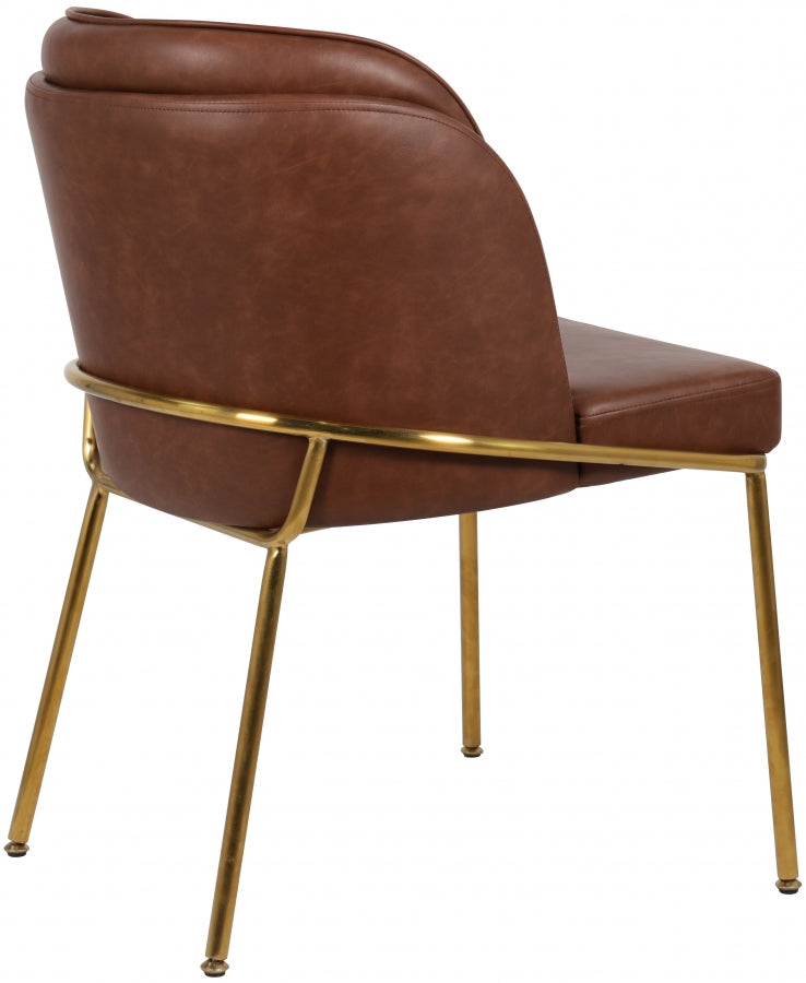 Jagger Brown Faux Leather Dining Chair from Meridian - Luna Furniture