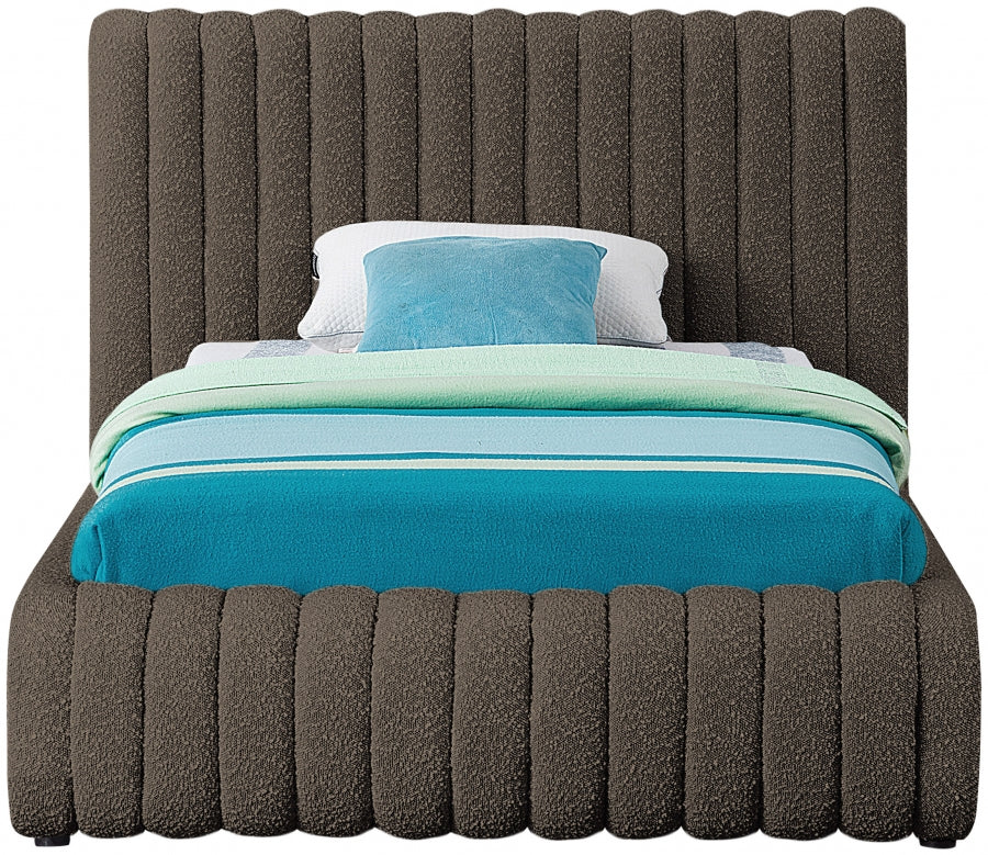 Nash Brown Nash Boucle Fabric Twin Bed from Meridian - Luna Furniture