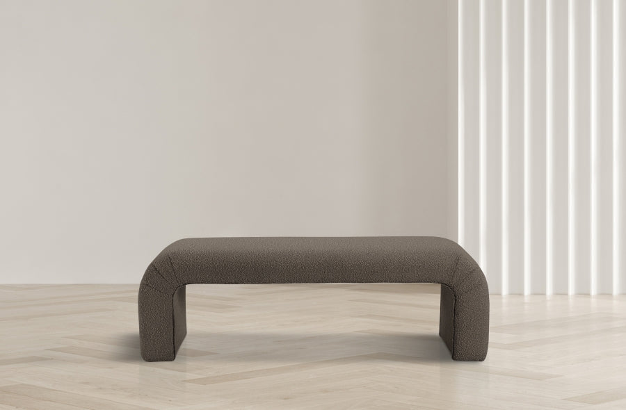 Niagara Brown Boucle Fabric Bench from Meridian - Luna Furniture