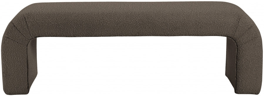 Niagara Brown Boucle Fabric Bench from Meridian - Luna Furniture