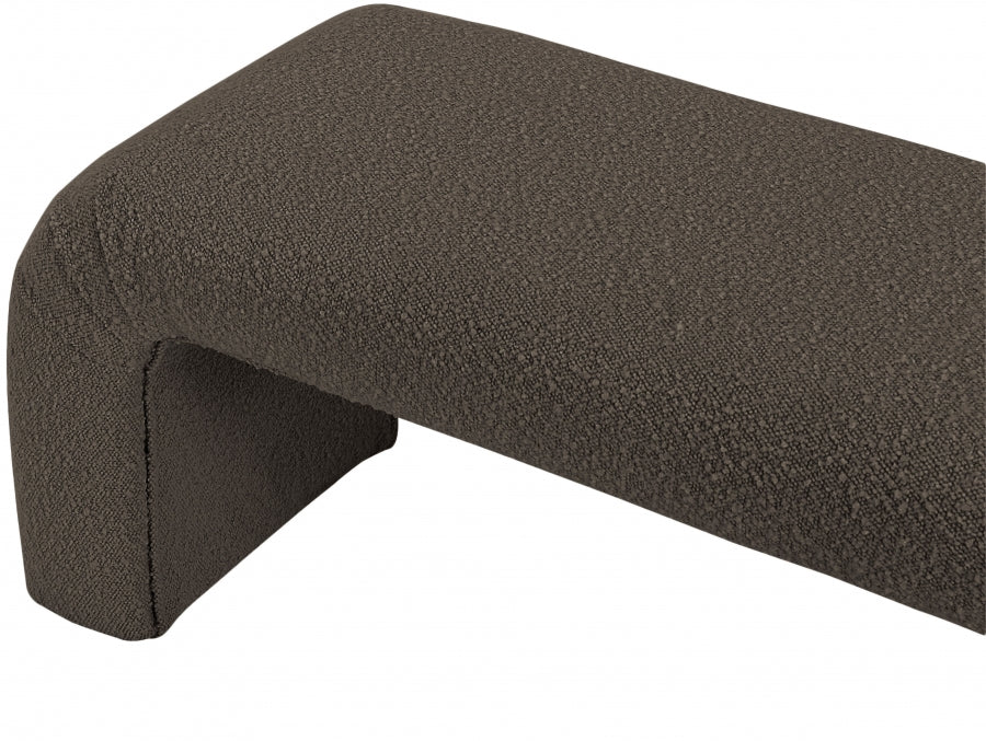 Niagara Brown Boucle Fabric Bench from Meridian - Luna Furniture