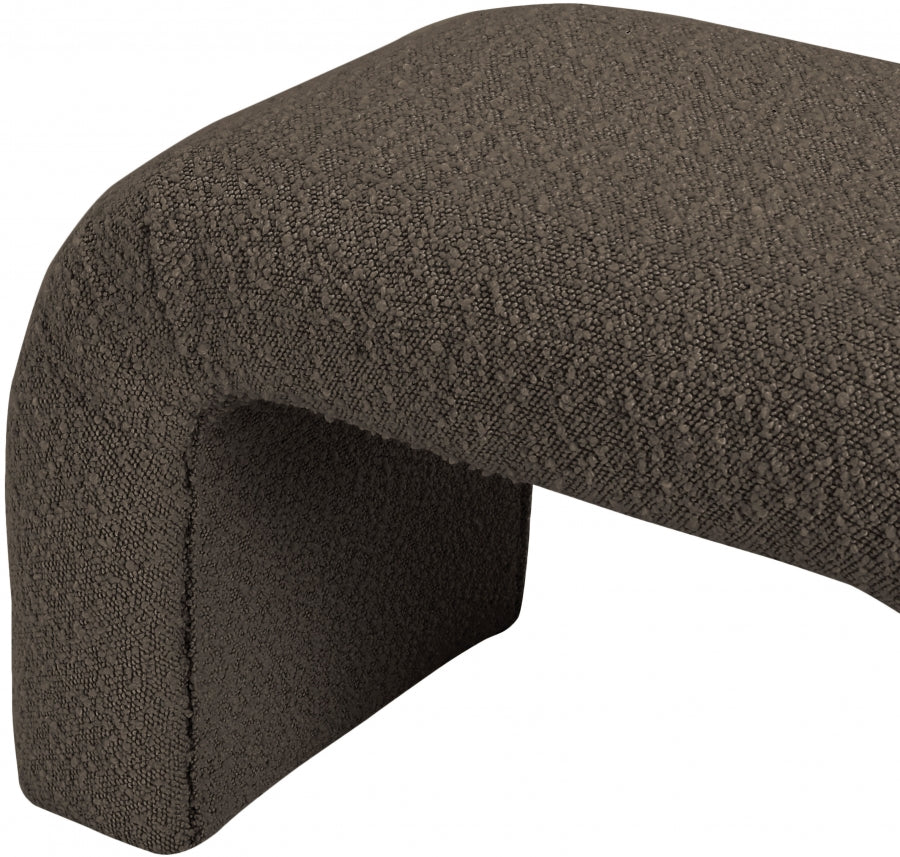 Niagara Brown Boucle Fabric Bench from Meridian - Luna Furniture