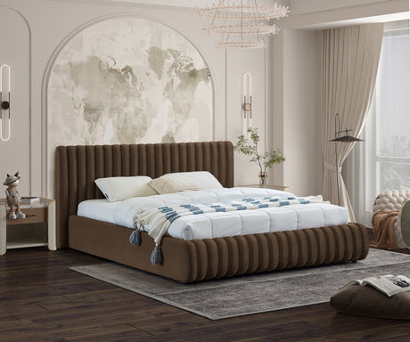 Brown Nico Velvet Full Bed from Meridian - Luna Furniture