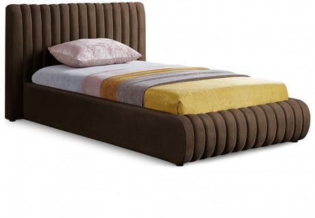 Brown Nico Velvet Twin Bed from Meridian - Luna Furniture