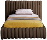 Brown Nico Velvet Twin Twin Bed from Meridian - Luna Furniture