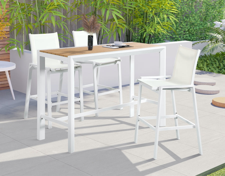 Nizuc Brown Outdoor Patio Aluminum Bar Table from Meridian - Luna Furniture