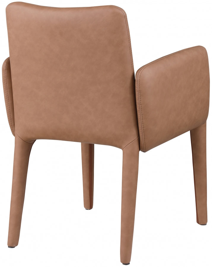 Brown Pelle Faux Leather Dining Chair / Accent Chair from Meridian - Luna Furniture