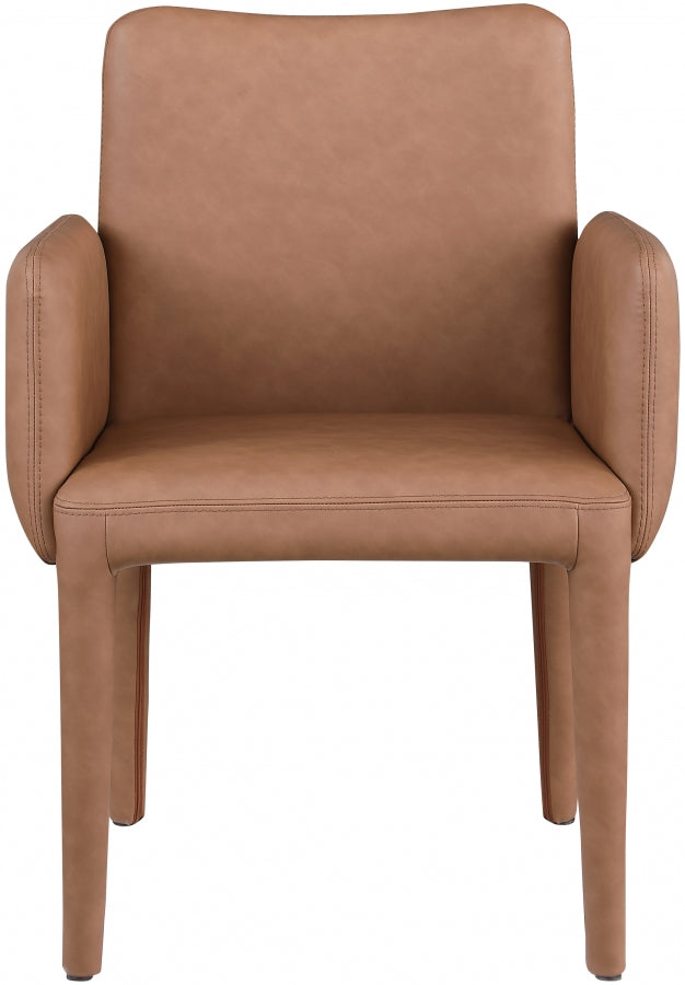 Brown Pelle Faux Leather Dining Chair / Accent Chair from Meridian - Luna Furniture