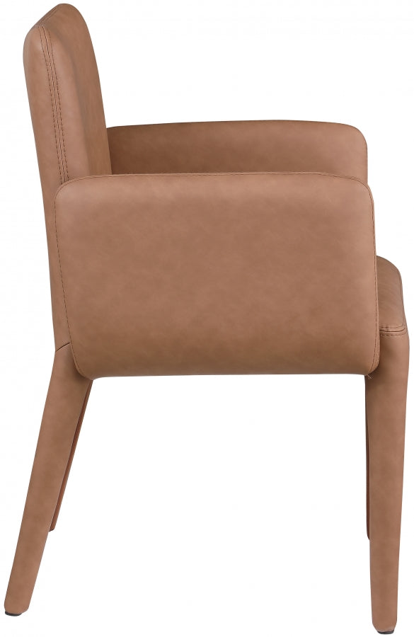 Brown Pelle Faux Leather Dining Chair / Accent Chair from Meridian - Luna Furniture