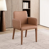 Brown Pelle Faux Leather Dining Chair / Accent Chair from Meridian - Luna Furniture