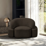 Brown Principessa Boucle Fabric Living Room Chair from Meridian - Luna Furniture