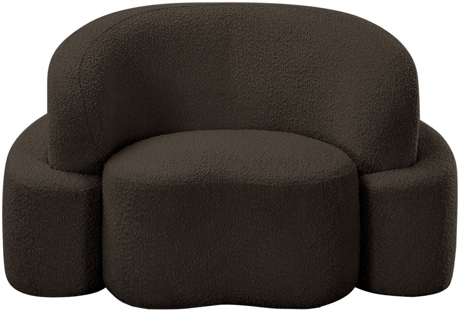 Brown Principessa Boucle Fabric Living Room Chair from Meridian - Luna Furniture