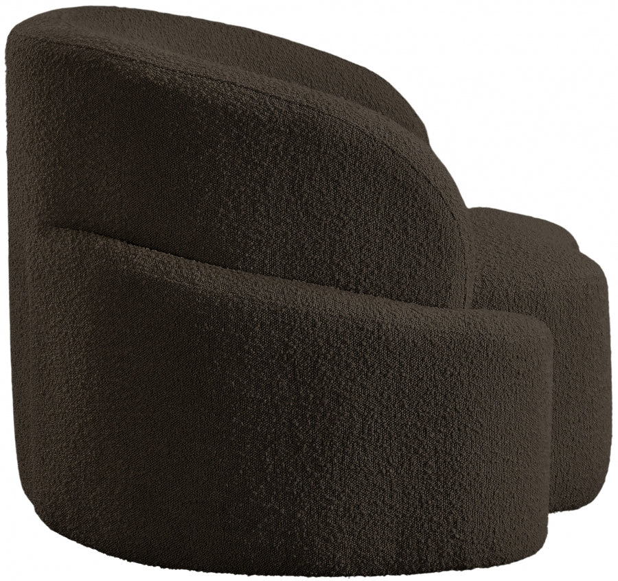 Brown Principessa Boucle Fabric Living Room Chair from Meridian - Luna Furniture