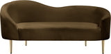 Ritz Brown Velvet Loveseat from Meridian - Luna Furniture