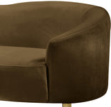 Ritz Brown Velvet Loveseat from Meridian - Luna Furniture