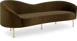 Ritz Brown Velvet Sofa from Meridian - Luna Furniture