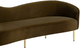 Ritz Brown Velvet Sofa from Meridian - Luna Furniture