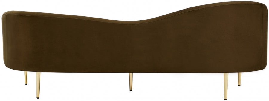 Ritz Brown Velvet Sofa from Meridian - Luna Furniture