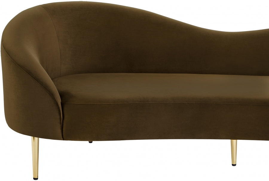 Ritz Brown Velvet Sofa from Meridian - Luna Furniture