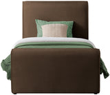 Brown Sloan Velvet Twin Bed from Meridian - Luna Furniture