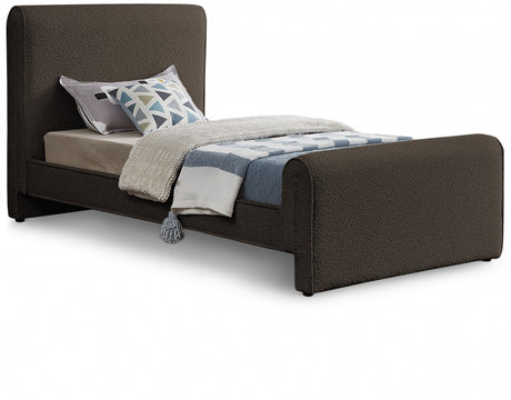 Brown Stylus Boucle Fabric Twin Bed from Meridian - Luna Furniture