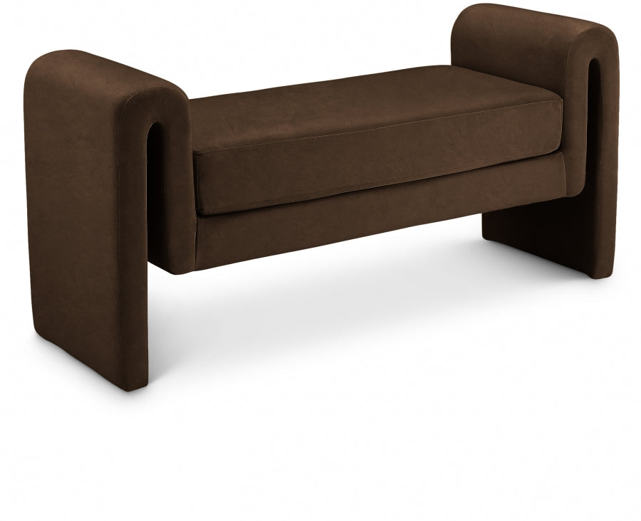 Stylus Brown Velvet 51" Bench from Meridian - Luna Furniture