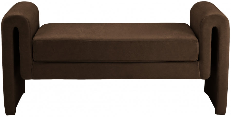 Stylus Brown Velvet 51" Bench from Meridian - Luna Furniture